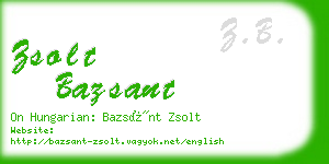 zsolt bazsant business card